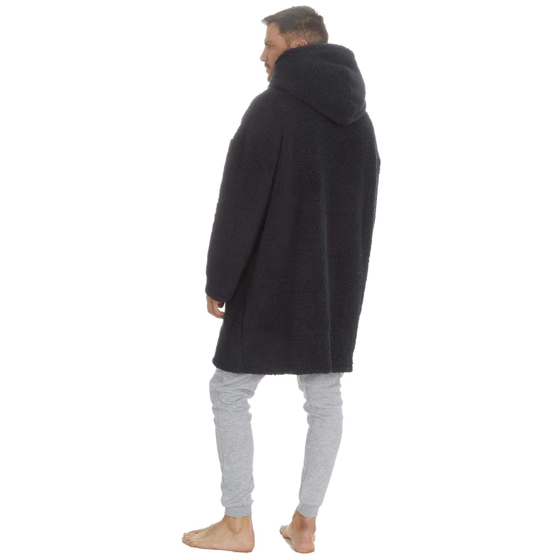 Huggable Mens Borg Fleece Oversized Hoodie - Image 11